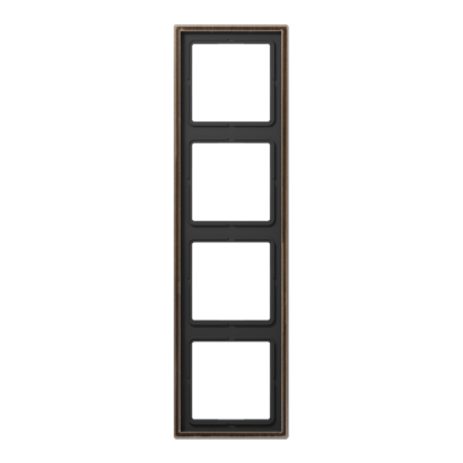 Рамка для вертикальной и горизонтальной установки, 4 поста, металл, латунь antik, Messing