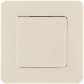 Legrand/Daccord INSPIRIA Слоновая кость Розетка 2К+З IP 44 с откидной крышкой и шторками - немецкий стандарт - 16 А - 250 В.