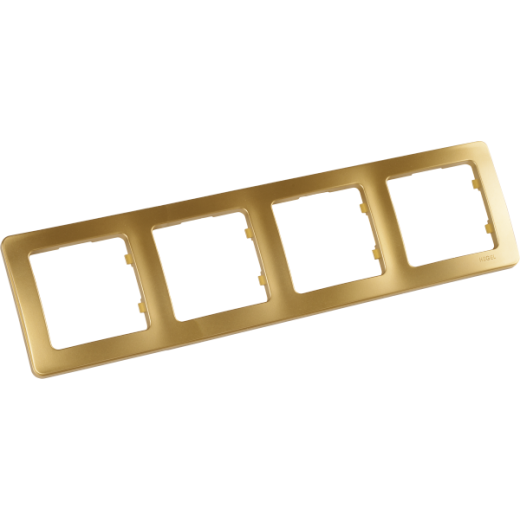 Р404-07 Рамка четырёхместная, скрытой установки, цвет золото