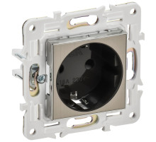 IEK SKANDY Никель Розетка с/з с защитными шторками 16А SK-R04N