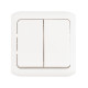 Выключатель двухклавишный - Legrand Quteo - IP44 10А 250В винтовые зажимы накладной монтаж - белый