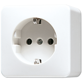 JUNG Розетка с заземлением 16А 250V~ накладного монтажда белая