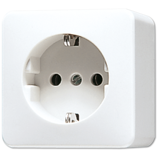 Розетка с заземлением 16А 250V~ накладного монтажда, белая