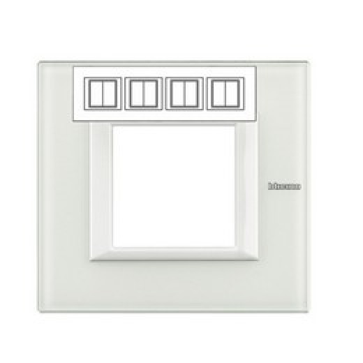 Axolute декоративные накладки прямоугольной формы, горизонтальные, цвет белое стекло, на 2+2+2+2 модуля