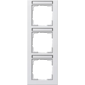 Gira E2 Белый матовый Рамка 3-ая вертикальная с полем для надписи