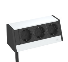 OBO Bettermann Настольный бокс DB укомплектованный (3 розетки 220В) алюминий, серебристый