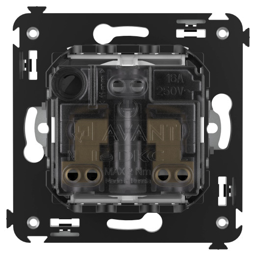 Розетка в стену, 2P+E, с з/ш, Avanti, белое облако