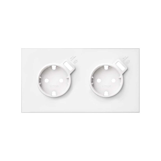 Simon 100 Белый матовый  Кит 2 поста, фронт. Накладка на 2 розетки Schuko с з/у USB SC
