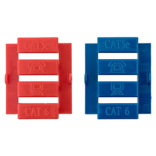 Вставка розеточная TERACOM PRO 45x22,5мм формат Mosaic на 1 модуль Keystone со шторкой и маркером белая