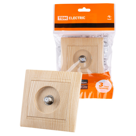 Розетка SAT (F-разъем) 0-2400МГц сосна 