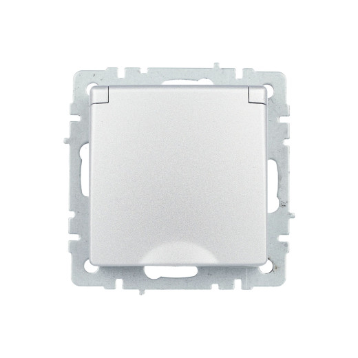 BRITE Роз. с з/к/ш с кр. 16А IP44 РСбш10-3-44-БрА алюм. IEK