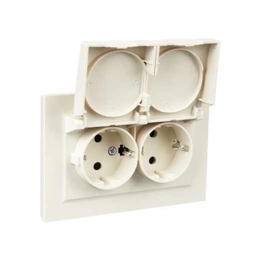 BRITE Роз. 2-я с кр. 16А в сб IP44 РСбш12-3-44-БрКр беж. IEK