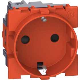 BT Living now Красный Механизм Розетка немецкого стандарта 2К+З 16А винт клеммы 2 мод.