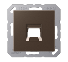 JUNG Kрышка для 1-го разъема без видимого винта подпружиненная шторка термопласт мокка