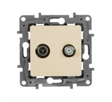 Legrand Etika Слоновая кость Розетка TV/SAT 2-х кабельная.