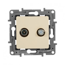 Legrand Etika Слоновая кость Розетка TV/SAT 2-х кабельная.