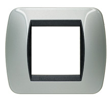 BT LV Светлый Алюминий Рамка на 2 модуля.