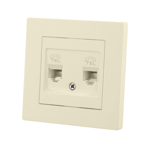 Розетка двойная телефонная RJ11 сл. кость 