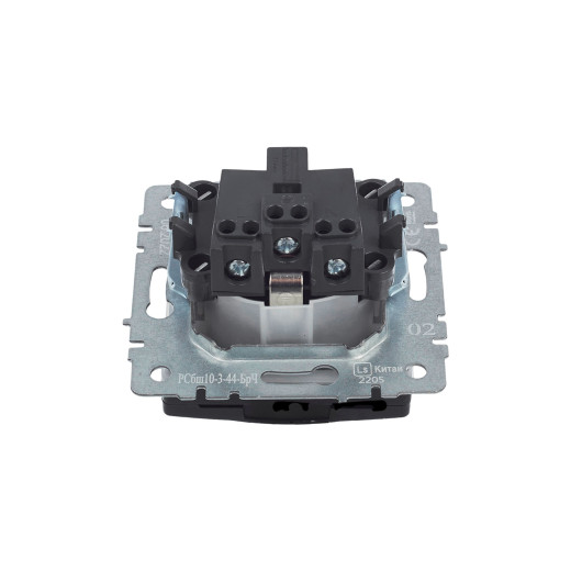 BRITE Роз. с з/к/ш с кр. 16А IP44 РСбш10-3-44-БрЧ черн. IEK