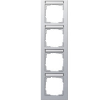 Gira E2 Алюминий Рамка 4-ая вертикальная с полем для надписи