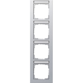 Gira E2 Алюминий Рамка 4-ая вертикальная с полем для надписи