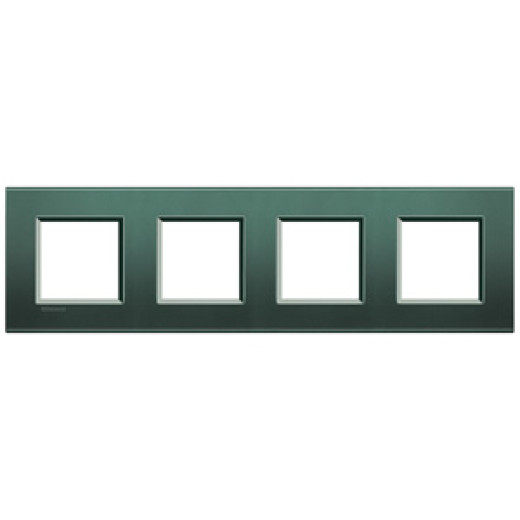 Livinglight Рамка прямоугольная, 4 поста, цвет зелёный шелк