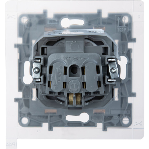 Розетка с заземлением IP44 - Legrand Etika - со шторками с защитной крышкой 16А 250В винтовые зажимы - антрацит