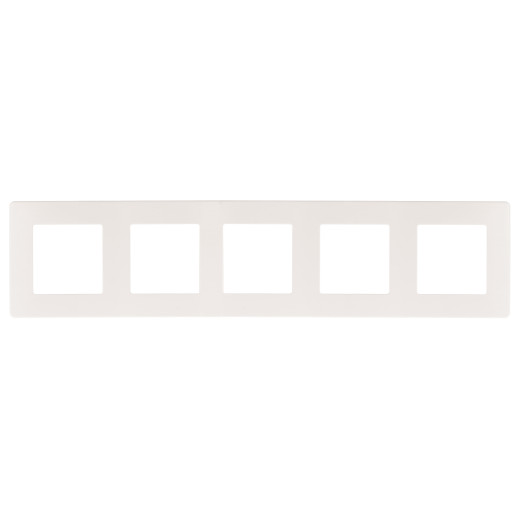 Рамка для розеток и выключателей ЭРА Серия 12 12-5105-01 на 5 постов, Сатин, белый