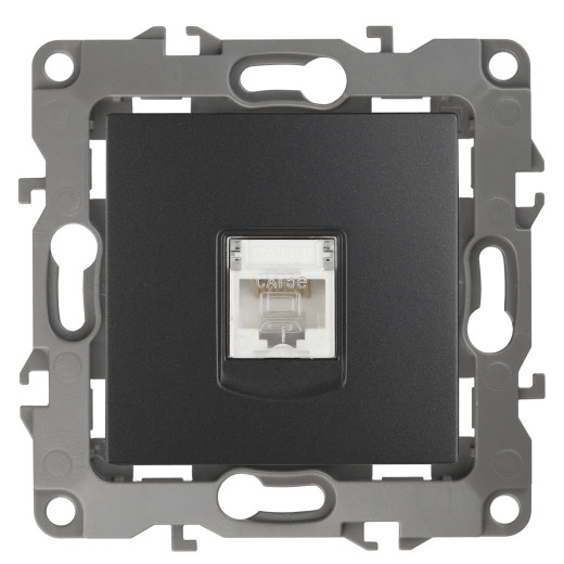 Розетка ЭРА Серия 12 12-3107-05 информационная RJ45 IP20 антрацит