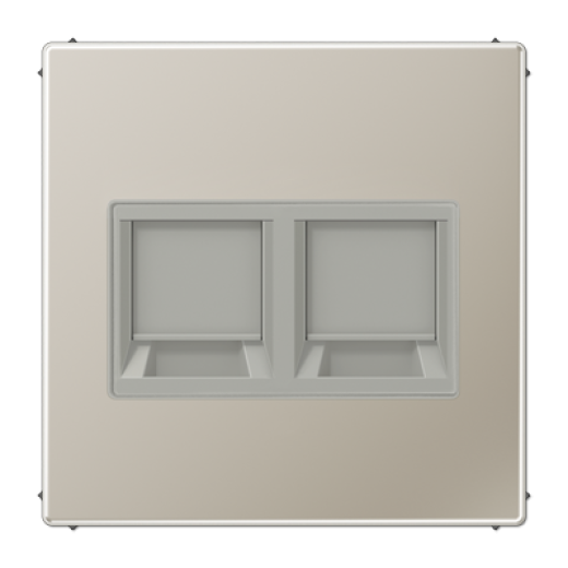 Плата (фиксация защёлкиванием) для двух модулей, металл, нержавеющая сталь