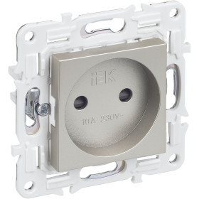 IEK SKANDY Шампань Розетка б/з с защитными шторками 10А SK-R01Sh