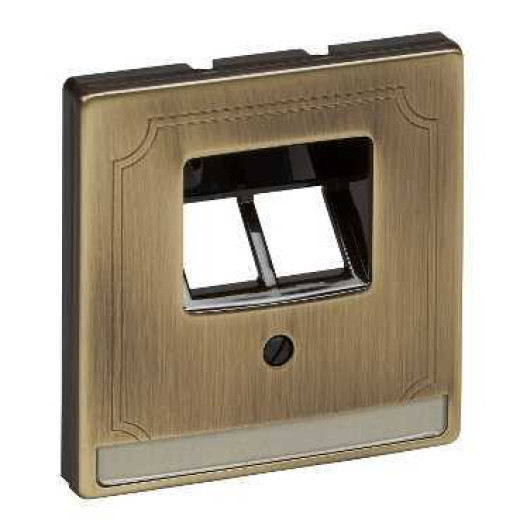 MERTEN ЦЕНТР.ПЛАТА для механизма розетки UAE, 2 поста, АНТИЧНАЯ ЛАТУНЬ, SD