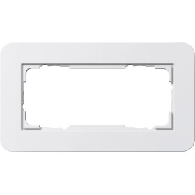 Gira E3 Белый/Белый Рамка 2-ая без перегородки