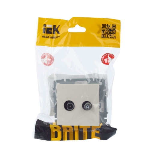 BRITE Роз. двойная TV+SAT РТВ/РСп12-БрЖ жемч. IEK