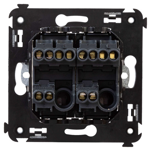 Переключатель двухклавишный в стену, Avanti, черный матовый