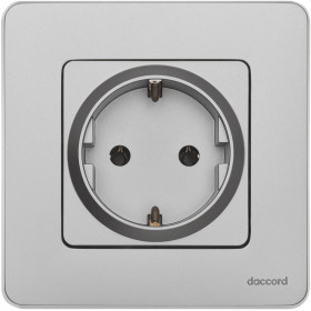Legrand/Daccord INSPIRIA Алюминий Розетка 2К+З - немецкий стандарт - 16 А - 250 В.