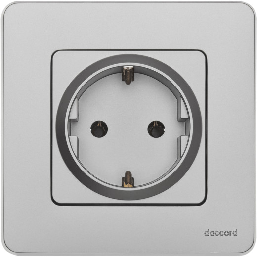 Розетка с заземлением - Legrand/Daccord Inspiria - без шторок 16А 250В винтовые зажимы - алюминий