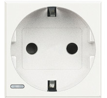 BT Axolute White Розетка с/з защитными шторками, винт. зажим, возможность индикации, 2 мод.