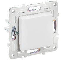 IEK SKANDY Арктический белый Выключатель 1-клавишный проходной 10А SK-V02W