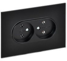 IEK SKANDY Черный Розетка 2-ая б/з для плоской вилки 10А SK-R03Bl