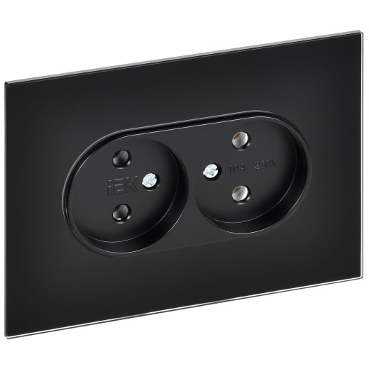 SKANDY Роз. 2-я без з/к/ш стекло 10А SK-R03Bl черн. IEK