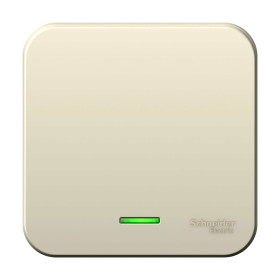 Systeme Electric Blanca наруж Молочный Выключатель 1-клавишный с подсветкой, 6А, 250В, изолир. пластина