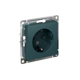 Systeme Electric AtlasDesign Изумруд Розетка с/з со шторками, 16А, механизм