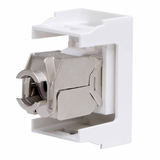 Компьютерная розетка RJ-45, кат. 6, экранированная, 8P8C, Viva, белая, 1 модуль