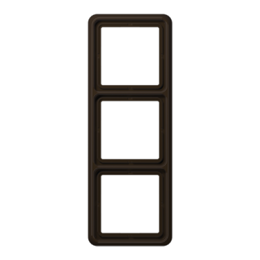 Рамка для вертикальной и горизонтальной установки, 3 поста, дюропласт, коричневый, CD500