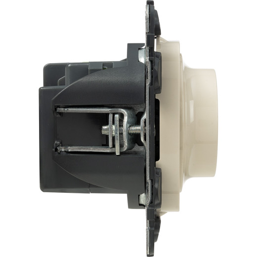 Valena ALLURE.Светорегулятор с поворотной ручкой универсальный 300Вт без нейтрали.С лицевой панелью.Слоновая кость