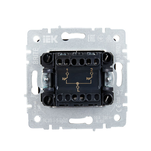 BRITE Выключ. жалюзи 10А ВС10-1-5-БрШ шамп. IEK