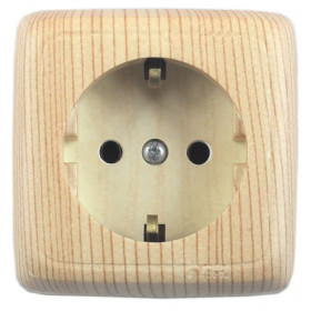 Hegel Альфа наруж Сосна РА16-113-02 Розетка с/з, с изол. пластиной