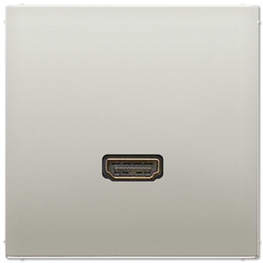 HDMI розетка, серия LS, цвет Нержавеющая сталь (металл)