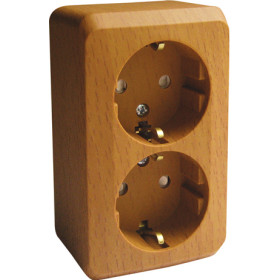 Systeme Electric Этюд наруж Дача Темный бук Розетка 2-ая с/з со шторками